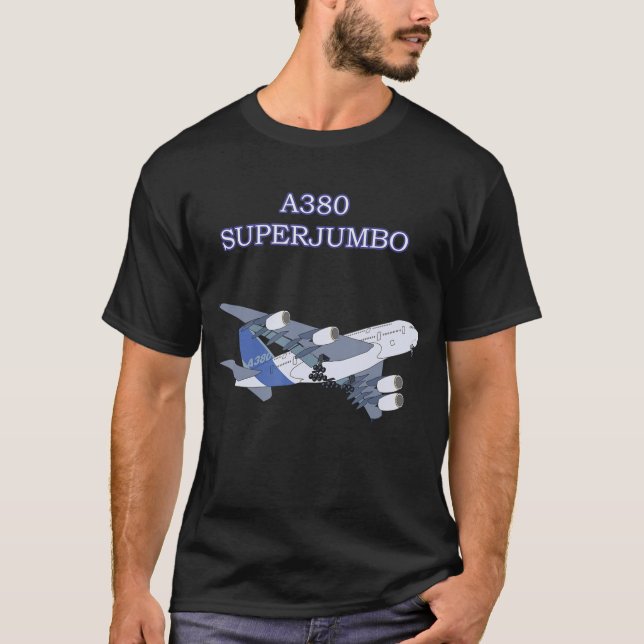 A380 Super Jumbo Aeroplane Adult Kids Children Pla T-Shirt (Front)