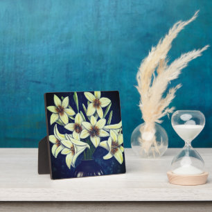 A3 Beautiful White Flowers acrylic Painting Print Plaque