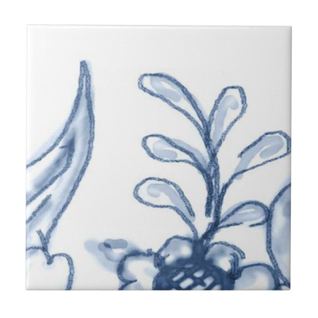 A4 - Delft Basket Mural Tile - A4 (Front)