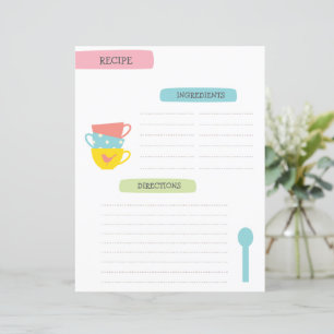 A4 Recipe Template
