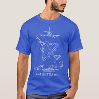 A4 Skyhawk American 1950s Jet Fighter Plane Diagra T-Shirt