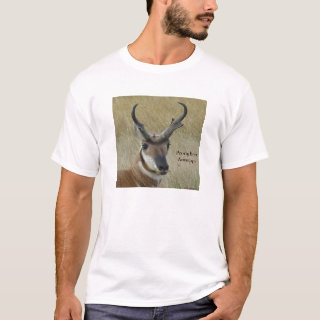 A5 Pronghorn Antelope Head Shot T-Shirt (Front)