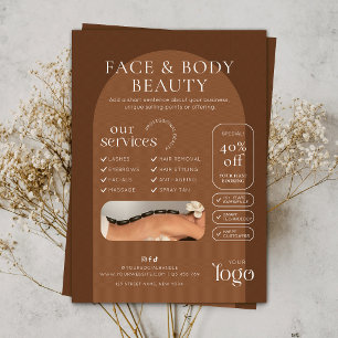 A5 Trendy Boho Terracotta Beauty Spa Salon Flyer