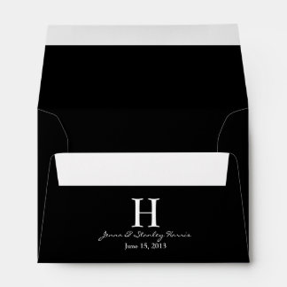 A6 Black & White Monogram Wedding Envelopes