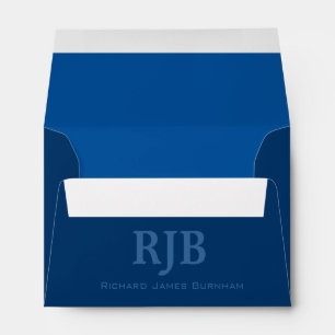 A6 Blue Monogrammed Envelopes