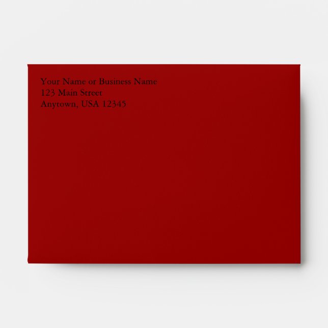 A6 Dark Red Pre-Addressed Envelopes (Front)