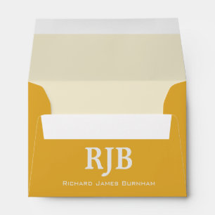 A6 Gold Cream Monogrammed Envelopes