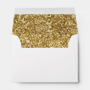 A6 Gold Glitter White Envelope (6.5" x 4.75")
