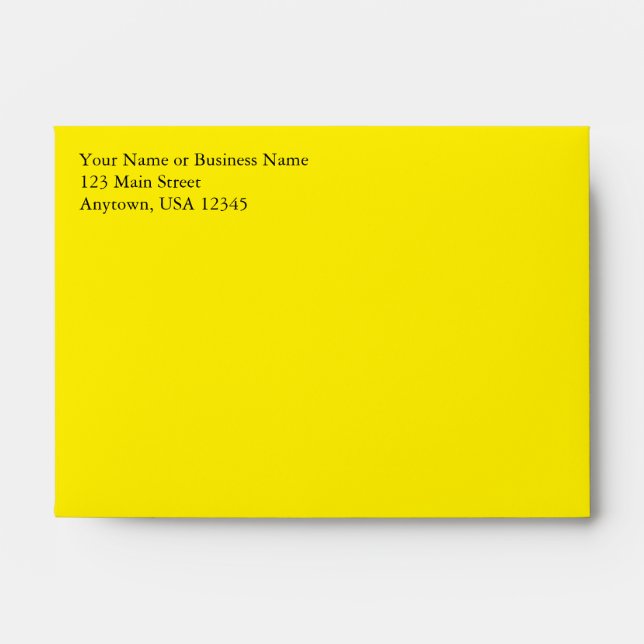 A6 Lemon Yellow Pre-Addressed Envelopes (Front)