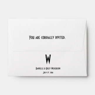 A6 Plain Simple Modern Monogram Wedding Envelopes