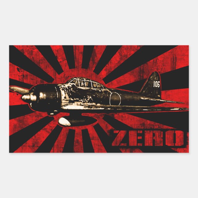 A6M Zero Rectangular Sticker (Front)