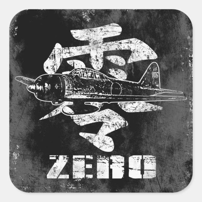 A6M Zero Square Sticker (Front)