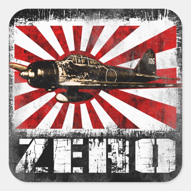 A6M Zero Square Sticker (Front)