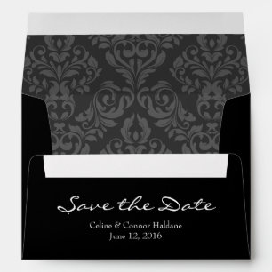 A7 5x7 Black Grey Save the Date Envelopes