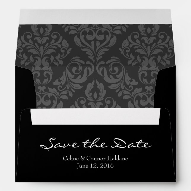 A7 5x7 Black Grey Save the Date Envelopes (Back (Bottom))