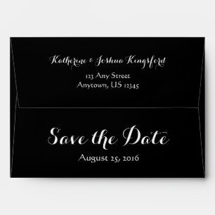 A7 5x7 Black Save The Date Envelope