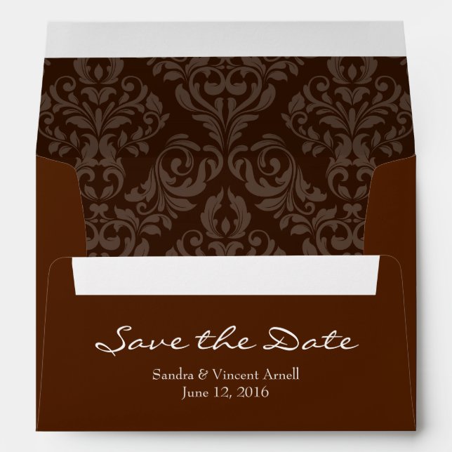 A7 5x7 Chocolate Brown Save the Date Envelopes (Back (Bottom))