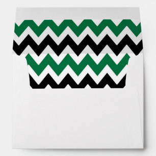 A7 5x7 Green Black White Chevron Envelopes