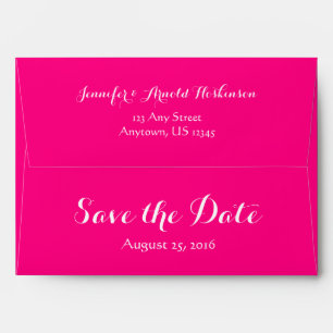 A7 5x7 Hot Pink White Save The Date Envelope