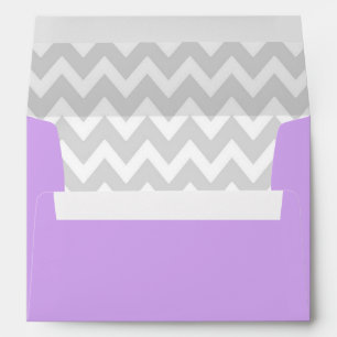A7 5x7 Lavender Purple White Grey Chevron Envelope