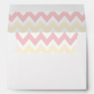 A7 5x7 Pink Cream White Chevron Envelopes