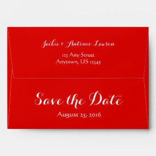 A7 5x7 Red White Save The Date Envelope