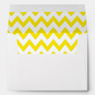 A7 5x7 White Yellow Chevron Envelopes