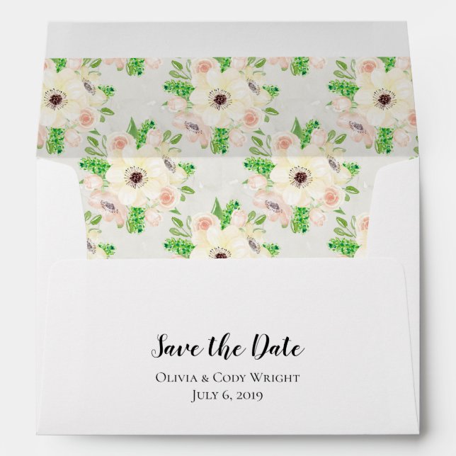 A7 5x7 Yellow Flowers Save the Date Envelopes (Back (Bottom))