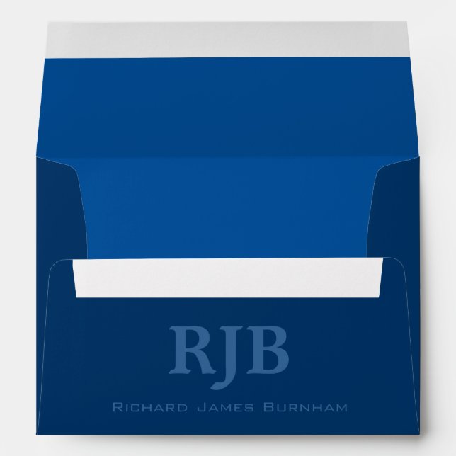 A7 Blue Monogrammed Envelopes (Back (Bottom))