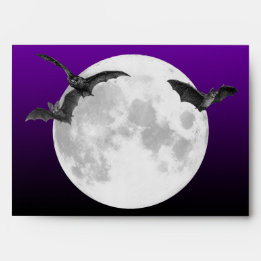 A7 Full Moon with Bats Invitation Envelope