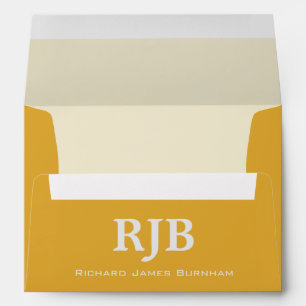A7 Gold Cream Monogrammed Envelopes