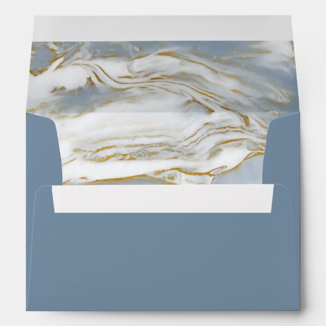 A7 Marble-Lined Printed Envelopes (Dusty Blue) (Back (Bottom))