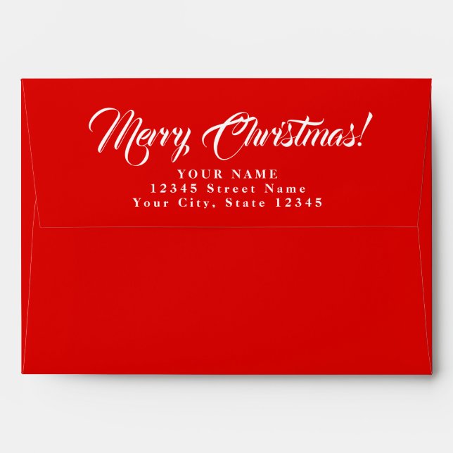 A7 Merry Christmas envelopes with custom address (Back (Top Flap))
