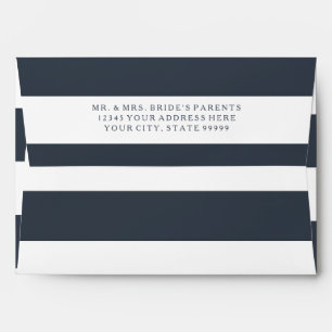 A7 MODERN Chic Wide Stripes w Vintage Hydrangea Envelope