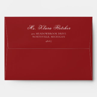 A7 Red Under the Mistletoe Wedding Elegance Envelope