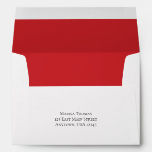 A7 Red White Return Address Envelopes
