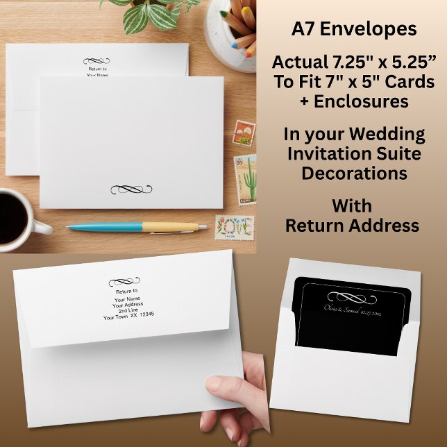 A7 Size Black & White with Infinity Scroll Wedding Envelope (Creator Uploaded)