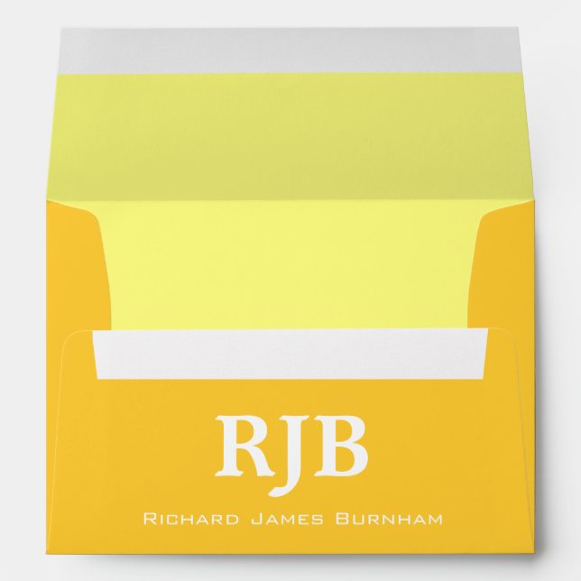A7 Yellow Monogrammed Envelopes (Back (Bottom))