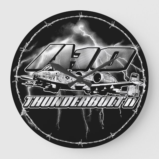 A-10 Thunderbolt II Large Clock Acrylic Wall Clock (Front)
