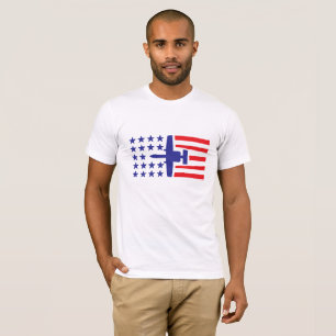 A-10 Warthog Attack Jet Red Blue Stars and Stripes T-Shirt