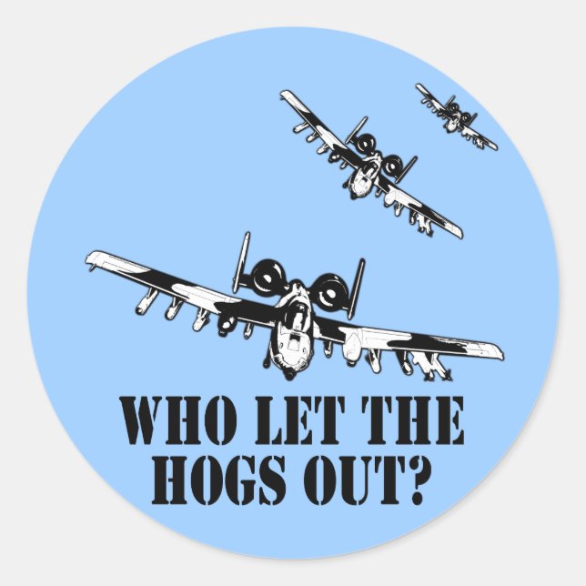 A-10 Warthog Classic Round Sticker (Front)