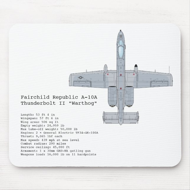 A-10 Warthog mousepad (Front)