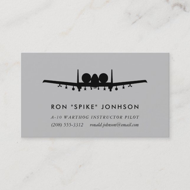 A-10 Warthog Pilot Business Card (Front)