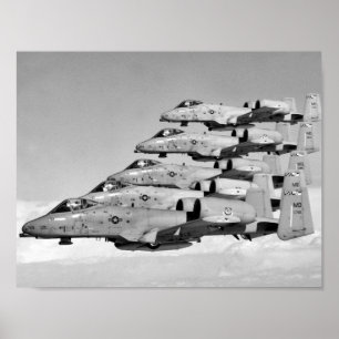 A-10 Warthogs Flying In Formation Poster