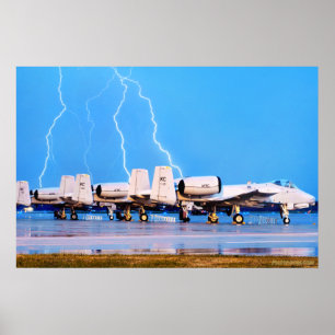 A-10's with Lightning Poster