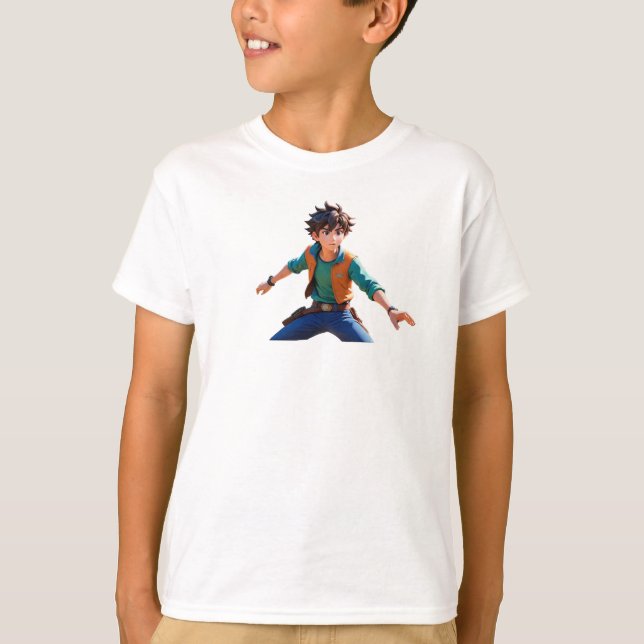 a 3-D-style young man T-Shirt (Front)