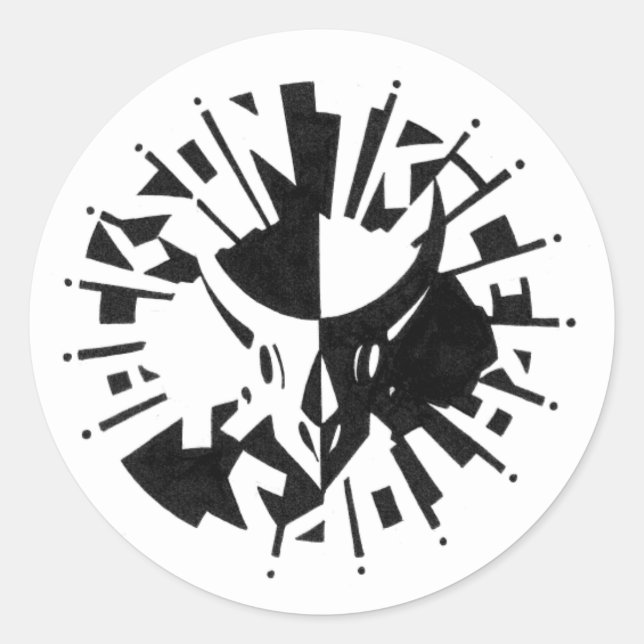 A 3" round sticker to put on your face or butt (Front)