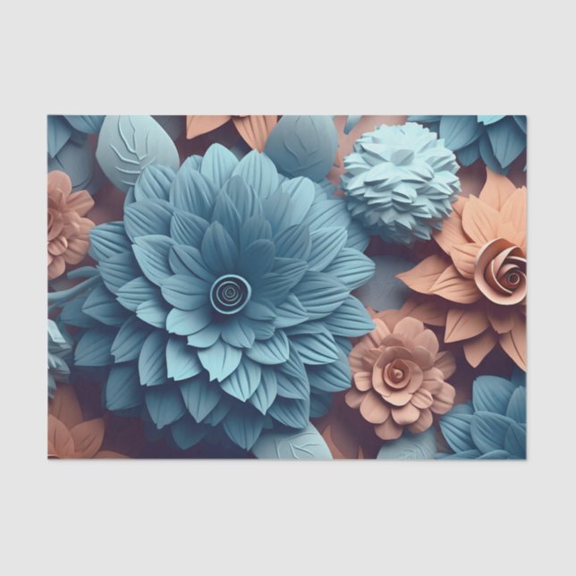 A 3D Flower Series Design 2 Tissue Paper (Front)