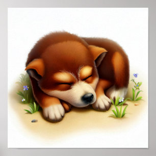 A 3D Painting of an Australian Cattle Dog Poster
