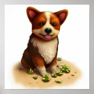 A 3D Painting of an Australian Cattle Dog Poster